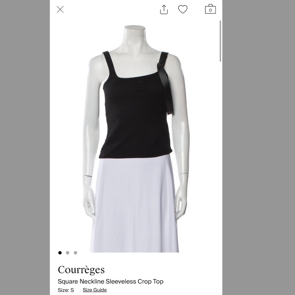 Courreges Leather Strap Tank Top Size S